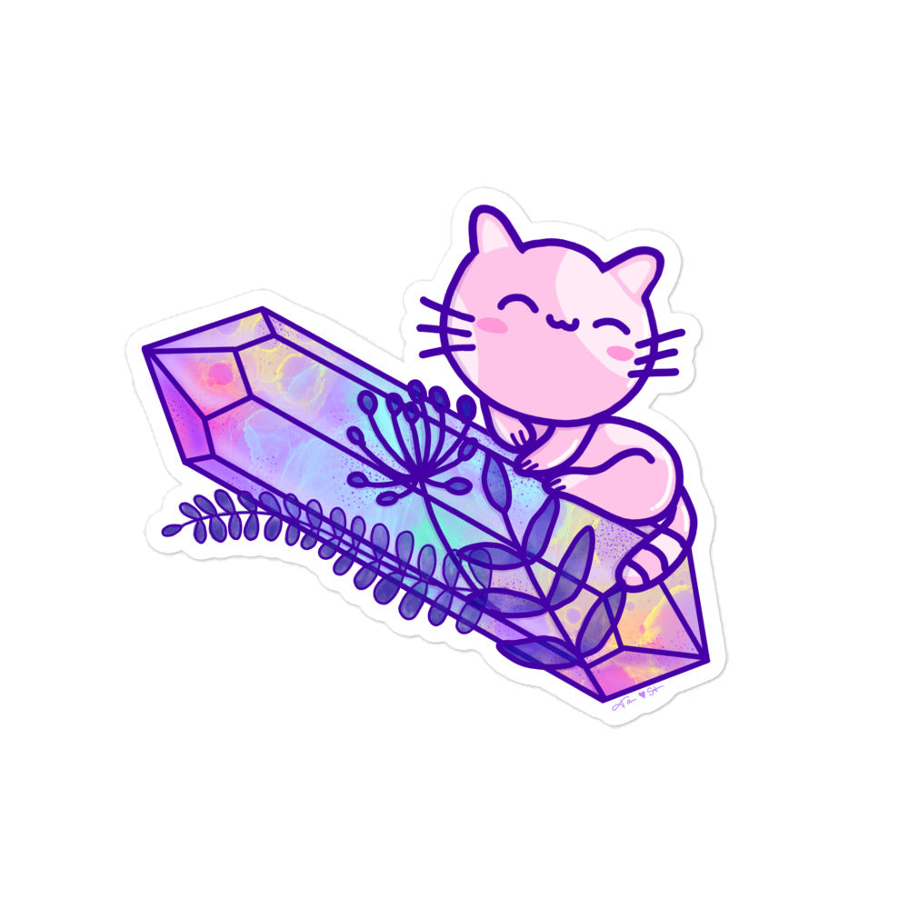 Crystal Cat Bubble-free stickers – WeekendSerendipity