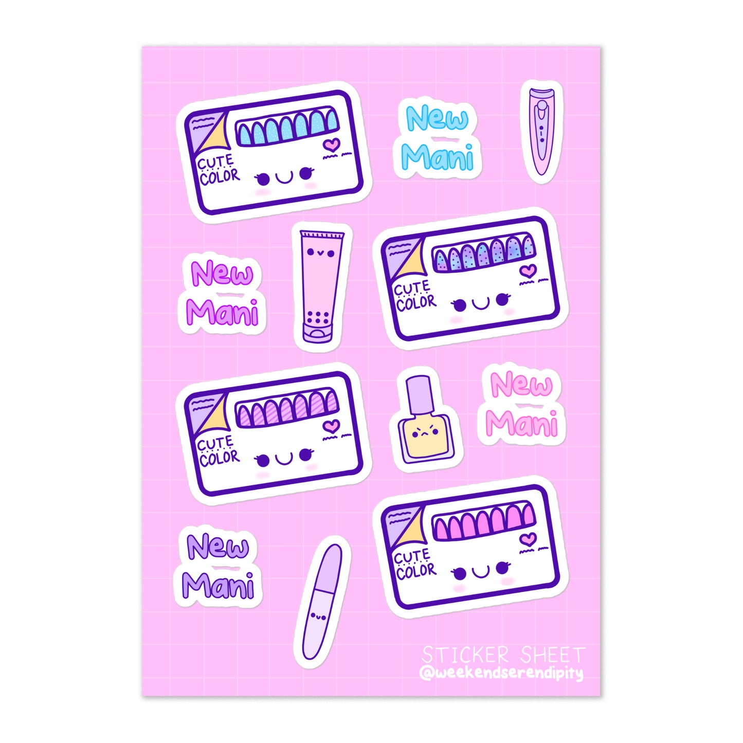 New Mani Cute Color Sticker sheet