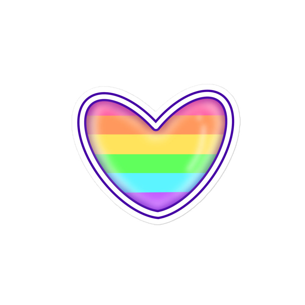 Rainbow Heart Bubble-free stickers