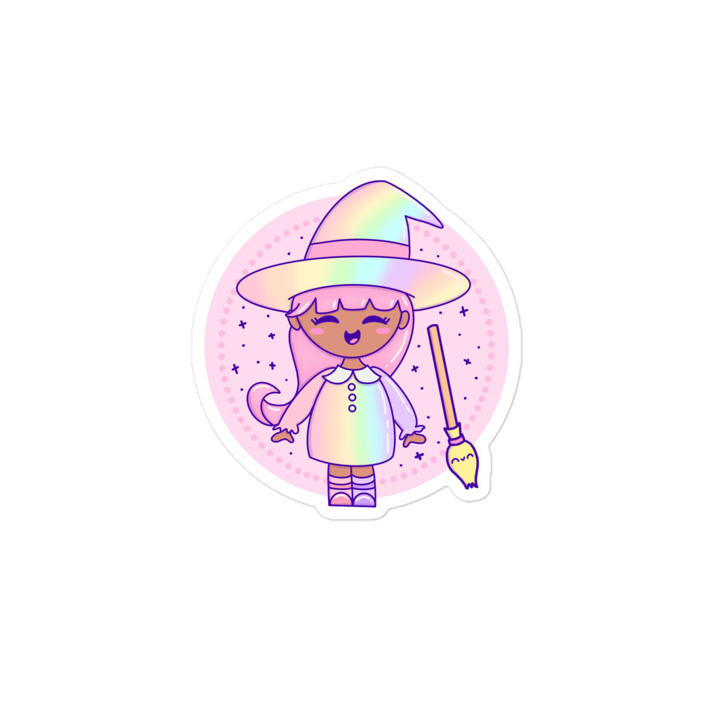 Rainbow Witch Bubble-free stickers