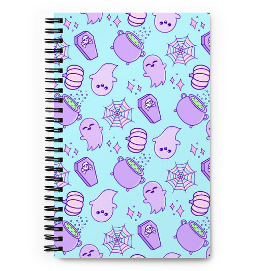 Ghosts and Cauldrons Halloween Spiral notebook