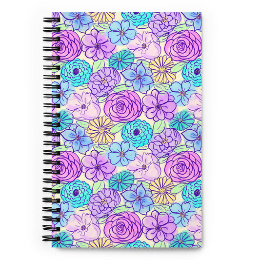 Spring Time Watercolor Flowers Spiral notebook
