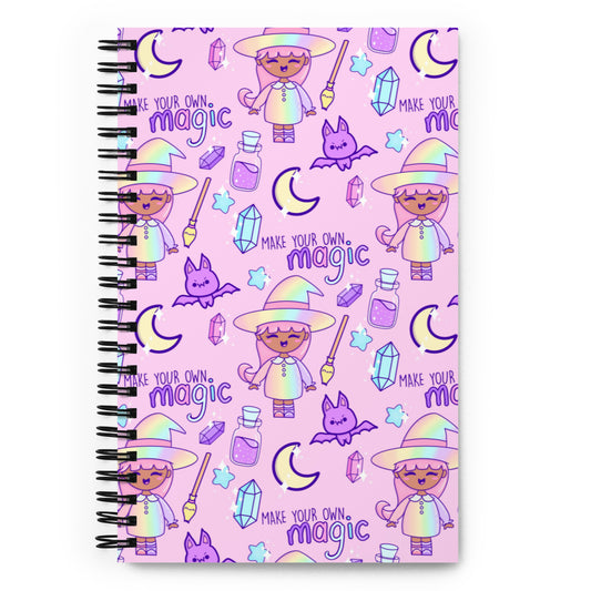 Make Your Own Magic Rainbow Witch Spiral notebook